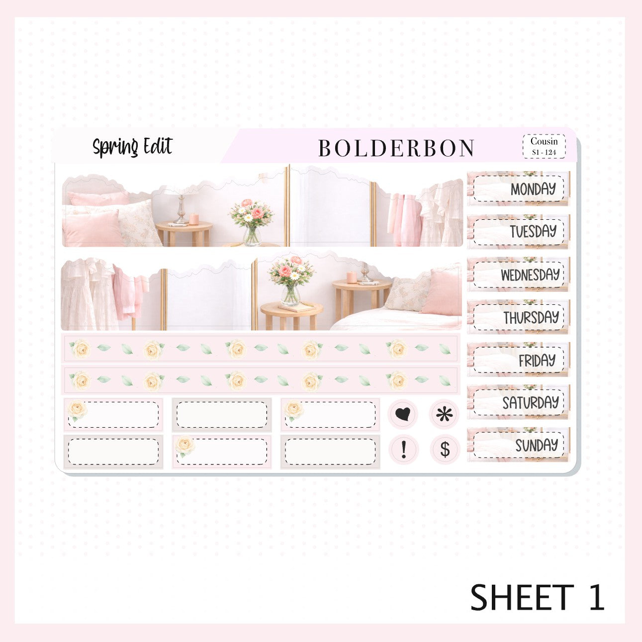 SPRING EDIT || A5 Hobonichi Cousin Planner Sticker Kit