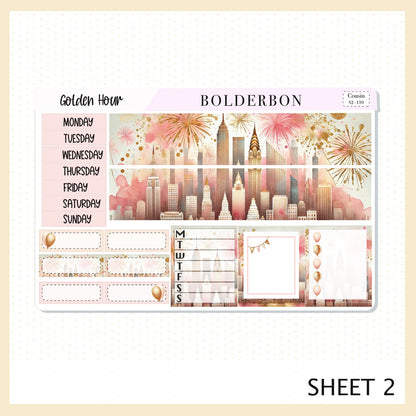 GOLDEN HOUR Hobonichi Cousin || New Year, Planner Sticker Kit,