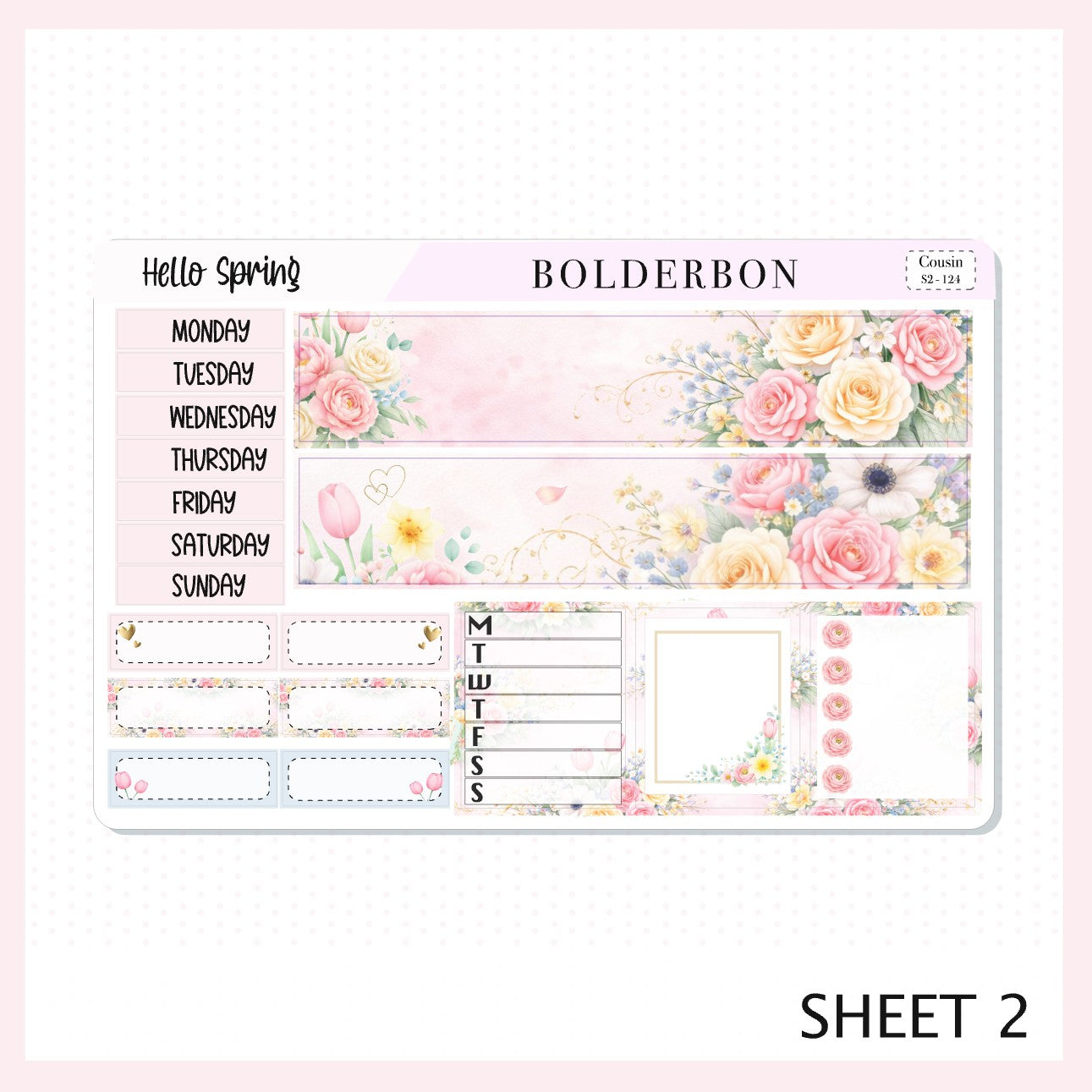 HELLO SPRING || A5 Hobonichi Cousin Planner Sticker Kit