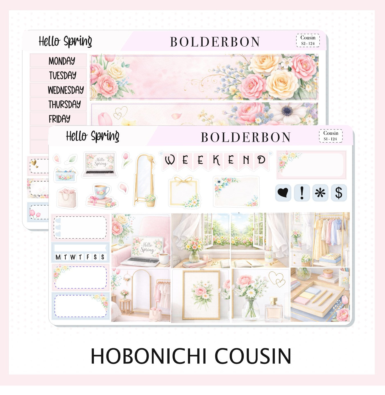 HELLO SPRING || A5 Hobonichi Cousin Planner Sticker Kit