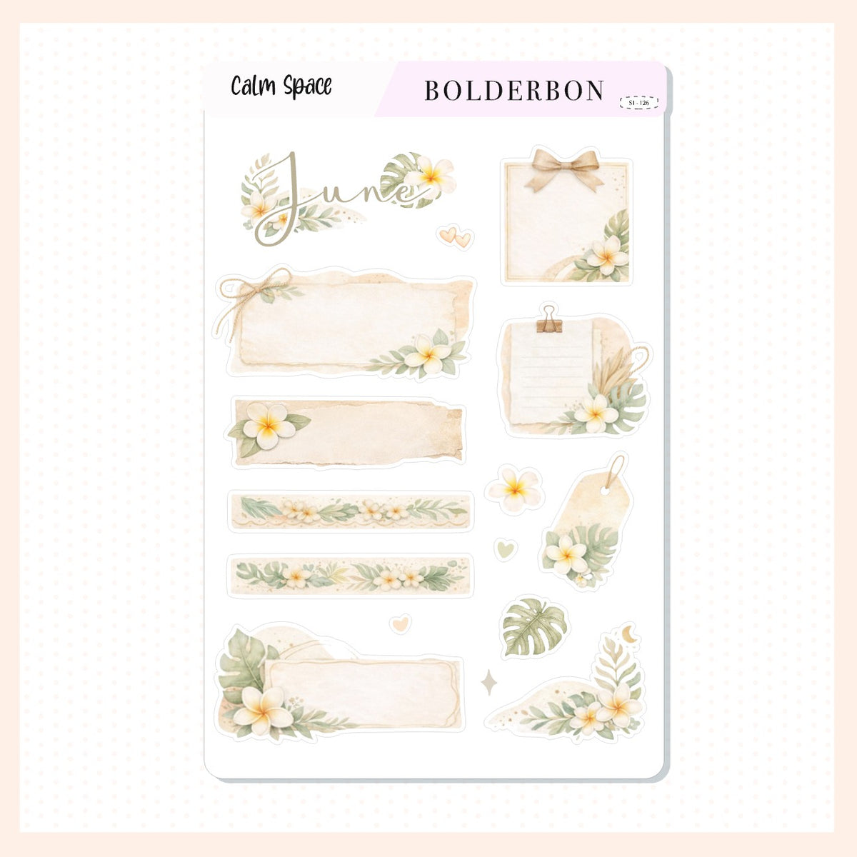 June Journal Stickers • Boho Frames and Tags – Bolderbon