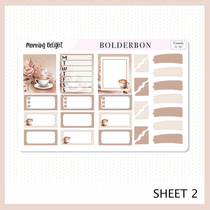 MORNING DELIGHT Hobonichi Cousin || Planner Sticker Kit