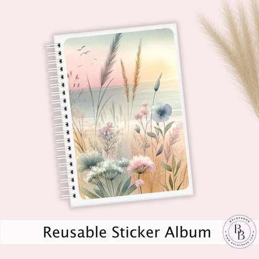 COASTAL WHISPERS Reusable Sticker Album || 5x7 Reusable Coil Sticker Book