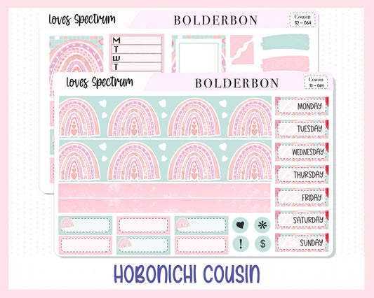 LOVES SPECTRUM Hobonichi Cousin || Weekly Planner Sticker Kit Hand Drawn, Valentine's, Love