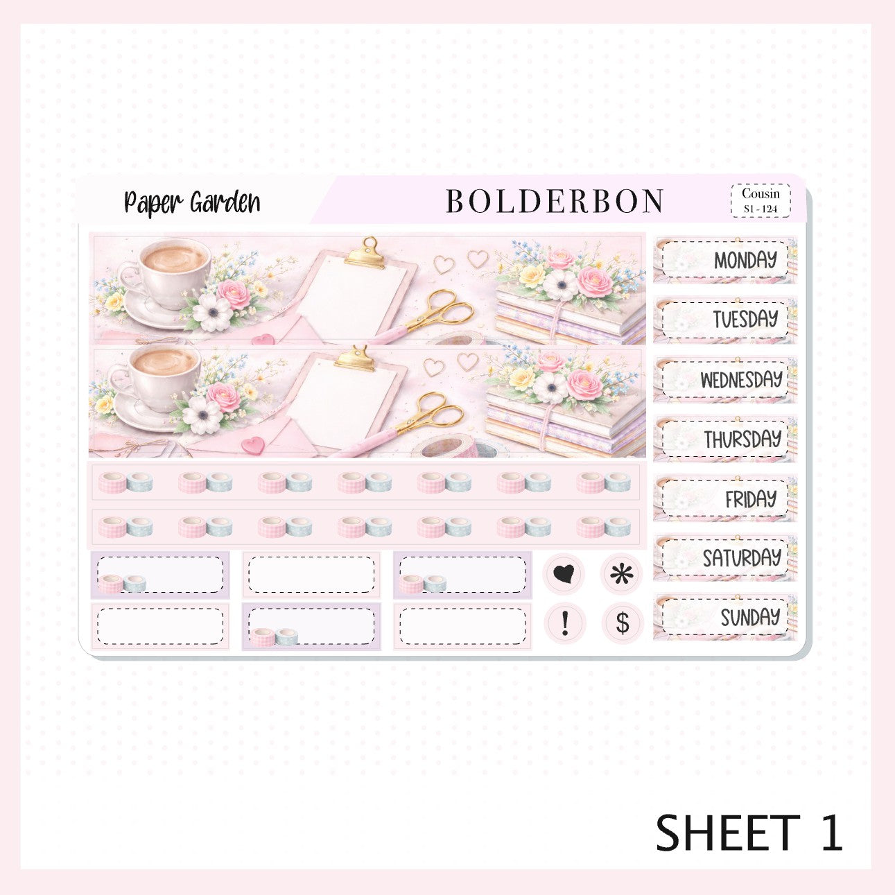 PAPER GARDEN || A5 Hobonichi Cousin Planner Sticker Kit