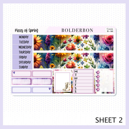 PIECES OF SPRING Hobonichi Cousin || Planner Sticker Kit