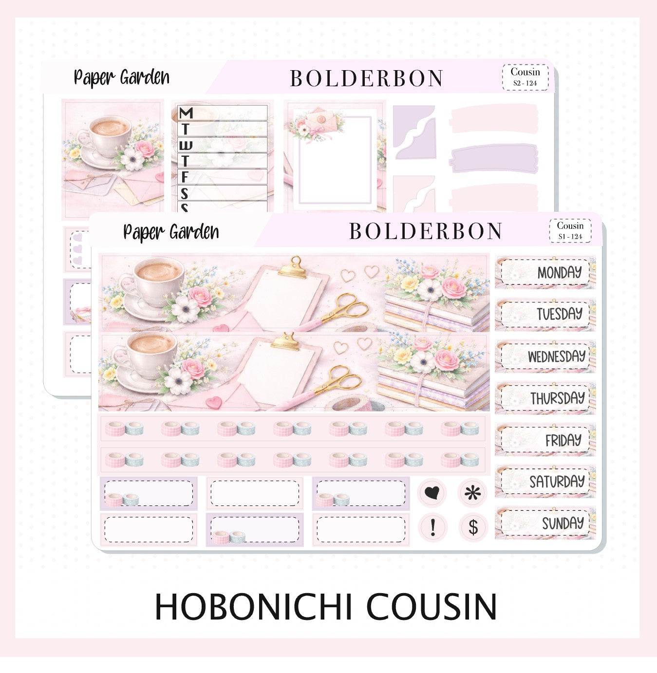 PAPER GARDEN || A5 Hobonichi Cousin Planner Sticker Kit