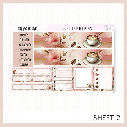 COFFEE HOUSE Hobonichi Cousin || Planner Sticker Kit