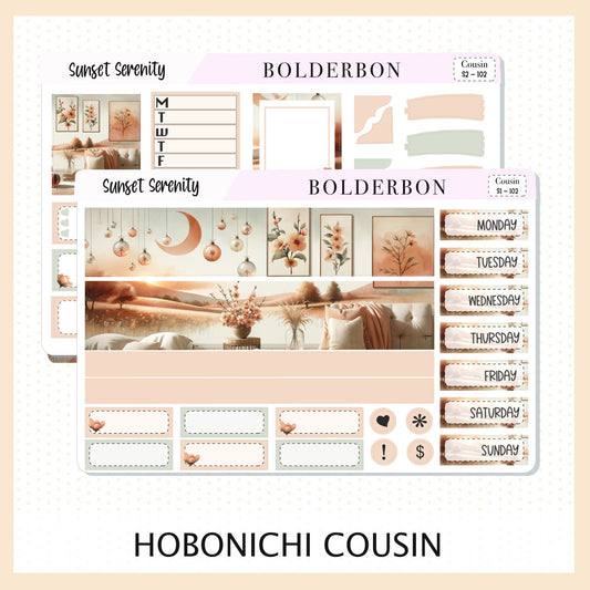 SUNSET SERENITY Hobonichi Cousin || Planner Sticker Kit