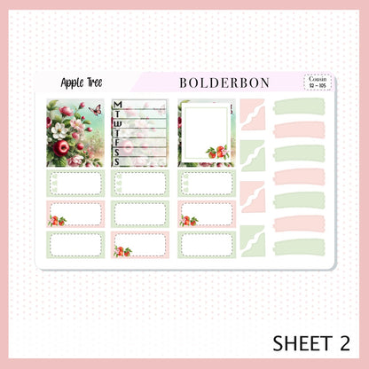 APPLE TREE Hobonichi Cousin || Planner Sticker Kit