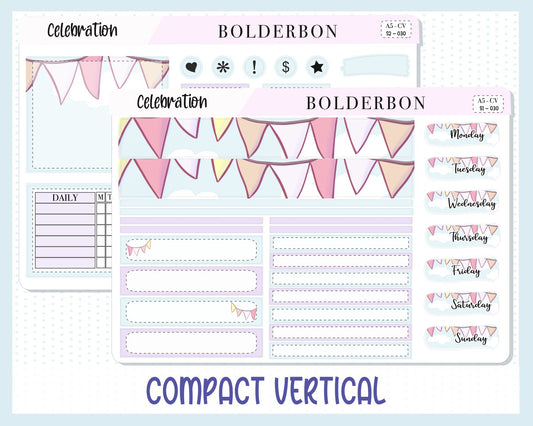 CELEBRATION || A5 Compact Vertical Planner Sticker Kit