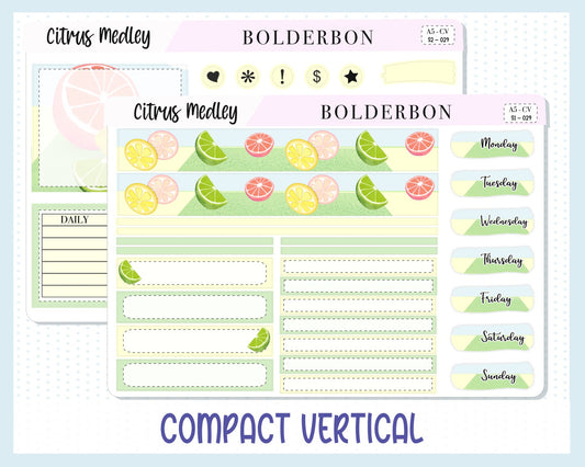 CITRUS MEDLEY || A5 Compact Vertical Planner Sticker Kit