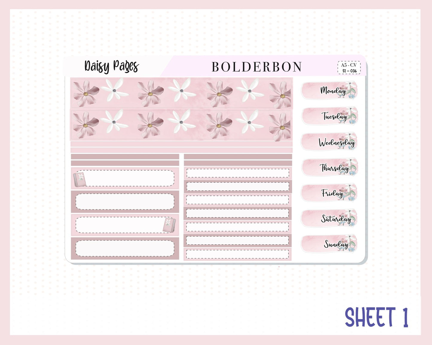 DAISY PAGES "Compact Vertical" || A5 Planner Sticker Kit, Bookish, Book Stickers