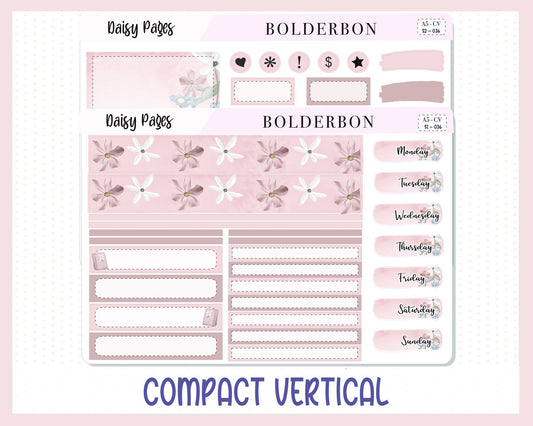 DAISY PAGES "Compact Vertical" || A5 Planner Sticker Kit, Bookish, Book Stickers