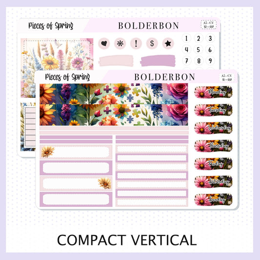 PIECES OF SPRING "Compact Vertical" || A5 Planner Sticker Kit