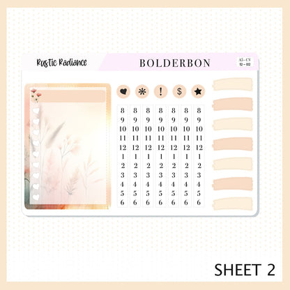 RUSTIC RADIANCE "Compact Vertical" || A5 Planner Sticker Kit