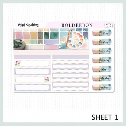 PAINT SWATCHES "A5 Compact Vertical" || Planner Sticker Kit