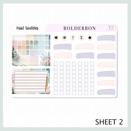 PAINT SWATCHES "A5 Compact Vertical" || Planner Sticker Kit