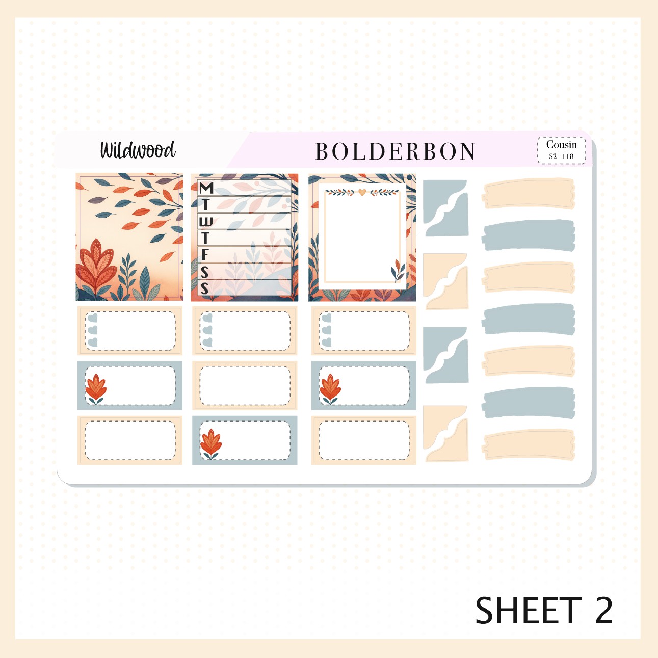 WILDWOOD Hobonichi Cousin || A5 Planner Sticker Kit, Whimsical Woodland Forest Theme, Fall Leaves Vibe Planner Stickers