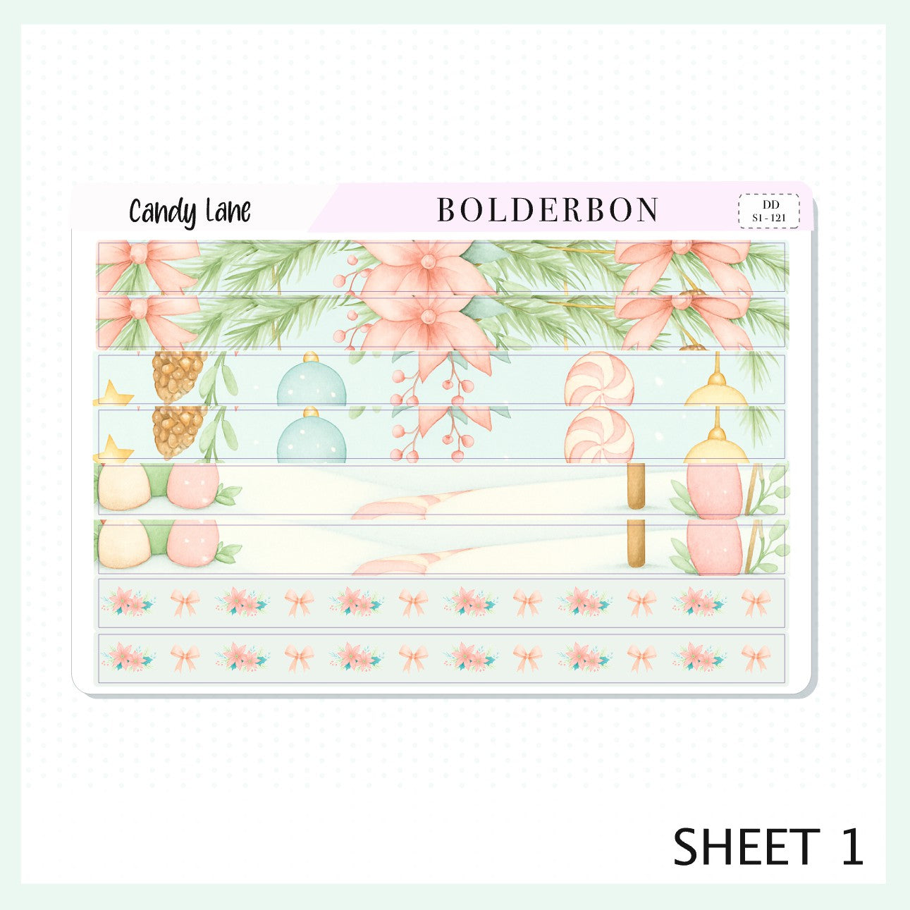 CANDY LANE 7x9 Daily Duo || Planner Sticker Kit for Erin Condren