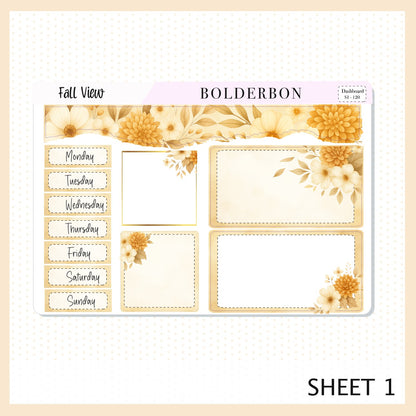 FALL VIEW Erin Condren Dashboard Sticker kit || Cozy Fall Floral Planner Stickers, Autumn Aesthetic Vibe