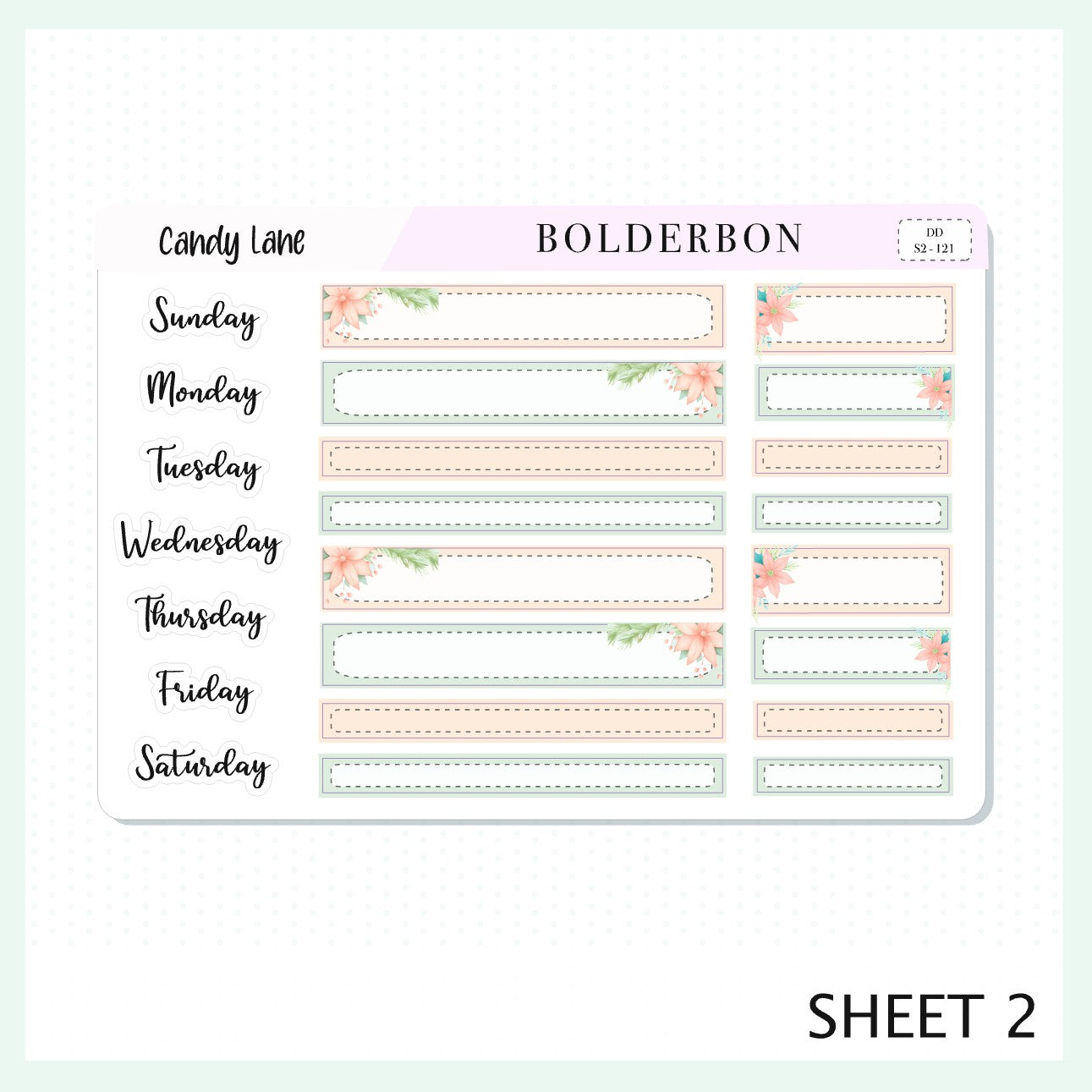 CANDY LANE 7x9 Daily Duo || Planner Sticker Kit for Erin Condren