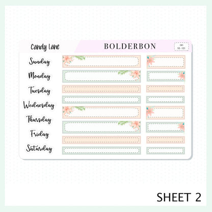 CANDY LANE 7x9 Daily Duo || Planner Sticker Kit for Erin Condren