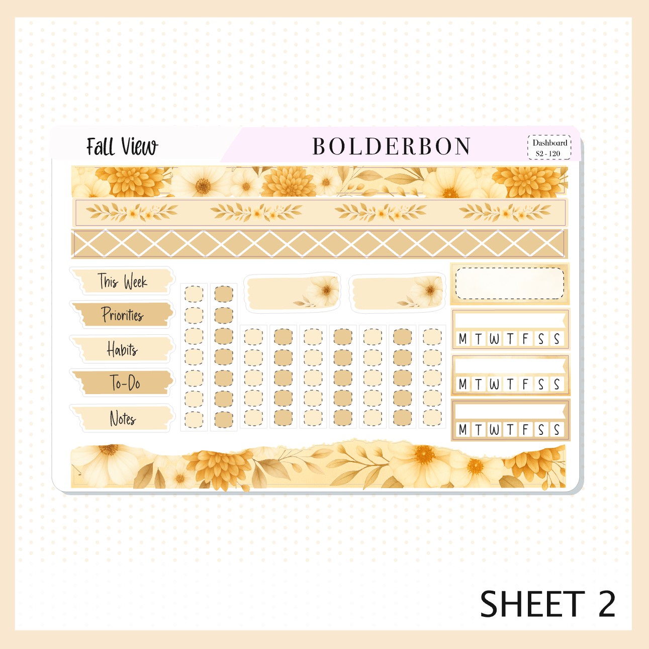 FALL VIEW Erin Condren Dashboard Sticker kit || Cozy Fall Floral Planner Stickers, Autumn Aesthetic Vibe