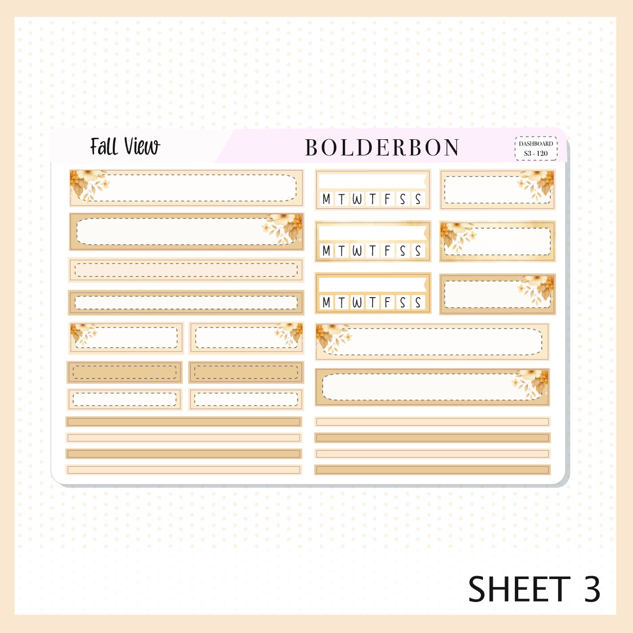 FALL VIEW Erin Condren Dashboard Sticker kit || Cozy Fall Floral Planner Stickers, Autumn Aesthetic Vibe