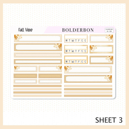 FALL VIEW Erin Condren Dashboard Sticker kit || Cozy Fall Floral Planner Stickers, Autumn Aesthetic Vibe