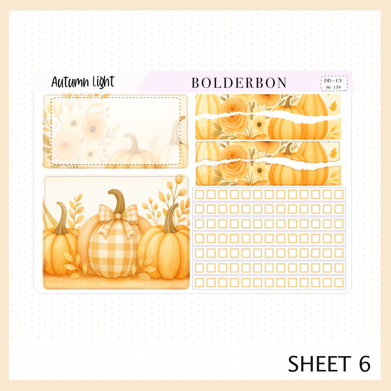AUTUMN LIGHT 7x9 Daily Duo || Planner Sticker Kit for Erin Condren
