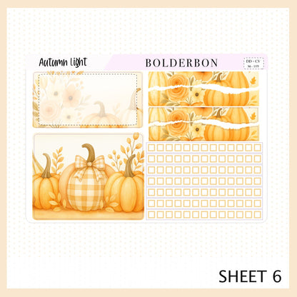 AUTUMN LIGHT 7x9 Daily Duo || Planner Sticker Kit for Erin Condren