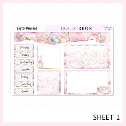 EASTER MORNING Erin Condren Dashboard Sticker kit || Elegant Planner Stickers, Pastel Spring Edit Weekly Kit