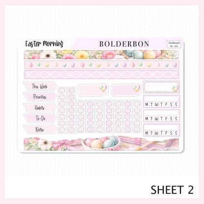 EASTER MORNING Erin Condren Dashboard Sticker kit || Elegant Planner Stickers, Pastel Spring Edit Weekly Kit