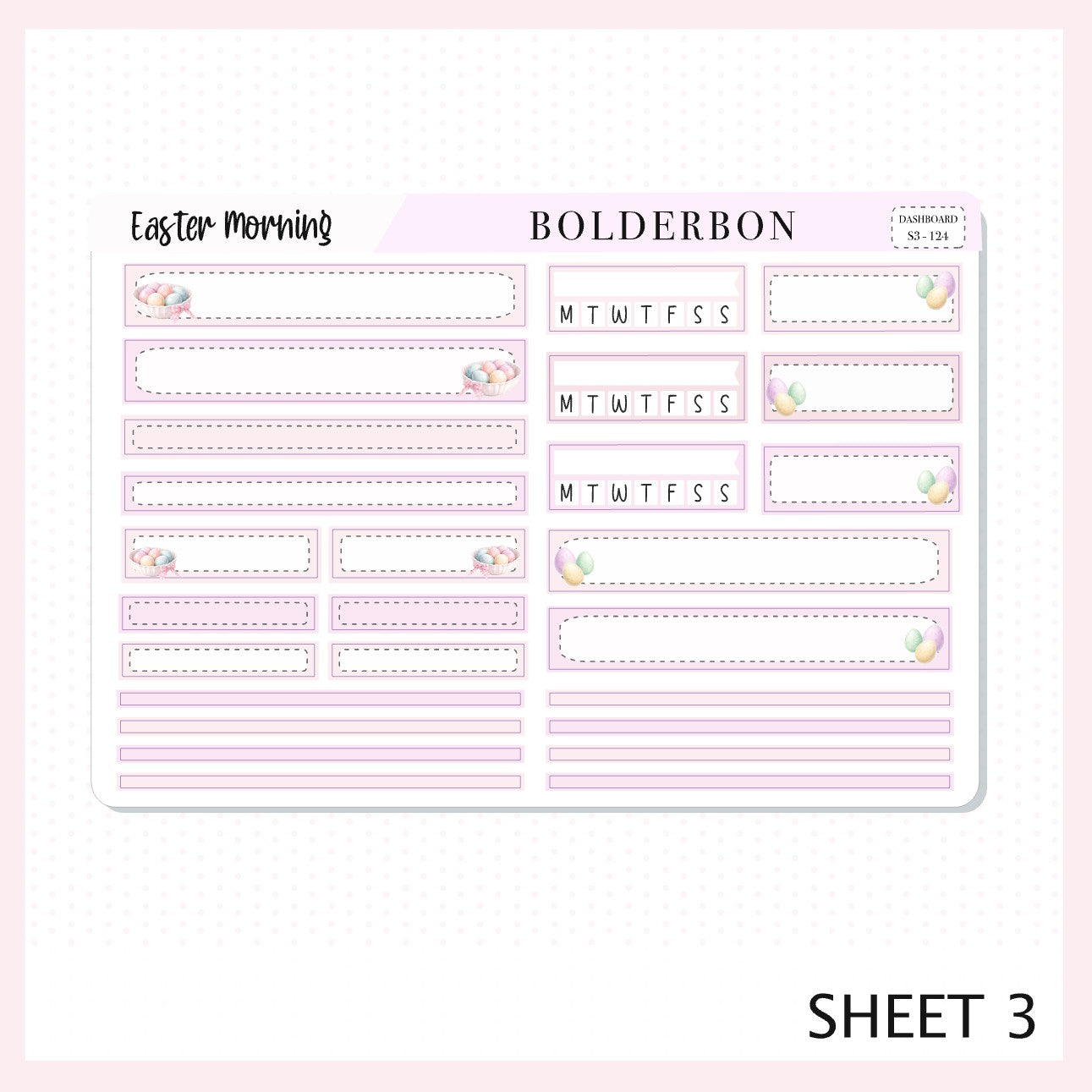 EASTER MORNING Erin Condren Dashboard Sticker kit || Elegant Planner Stickers, Pastel Spring Edit Weekly Kit