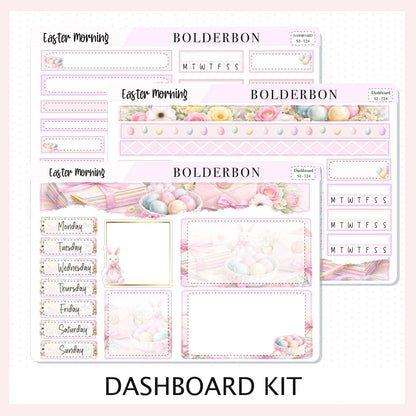 EASTER MORNING Erin Condren Dashboard Sticker kit || Elegant Planner Stickers, Pastel Spring Edit Weekly Kit