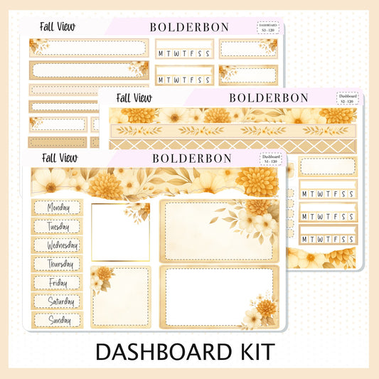 FALL VIEW Erin Condren Dashboard Sticker kit || Cozy Fall Floral Planner Stickers, Autumn Aesthetic Vibe