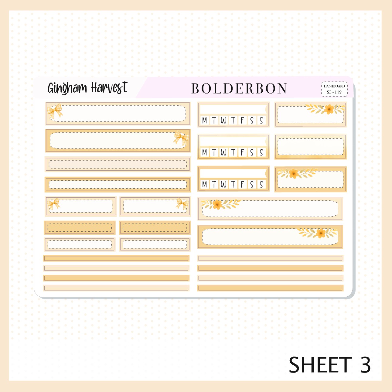 GINGHAM HARVEST Erin Condren Dashboard Sticker kit || Cozy Fall Floral Planner Stickers, Autumn Aesthetic Vibe