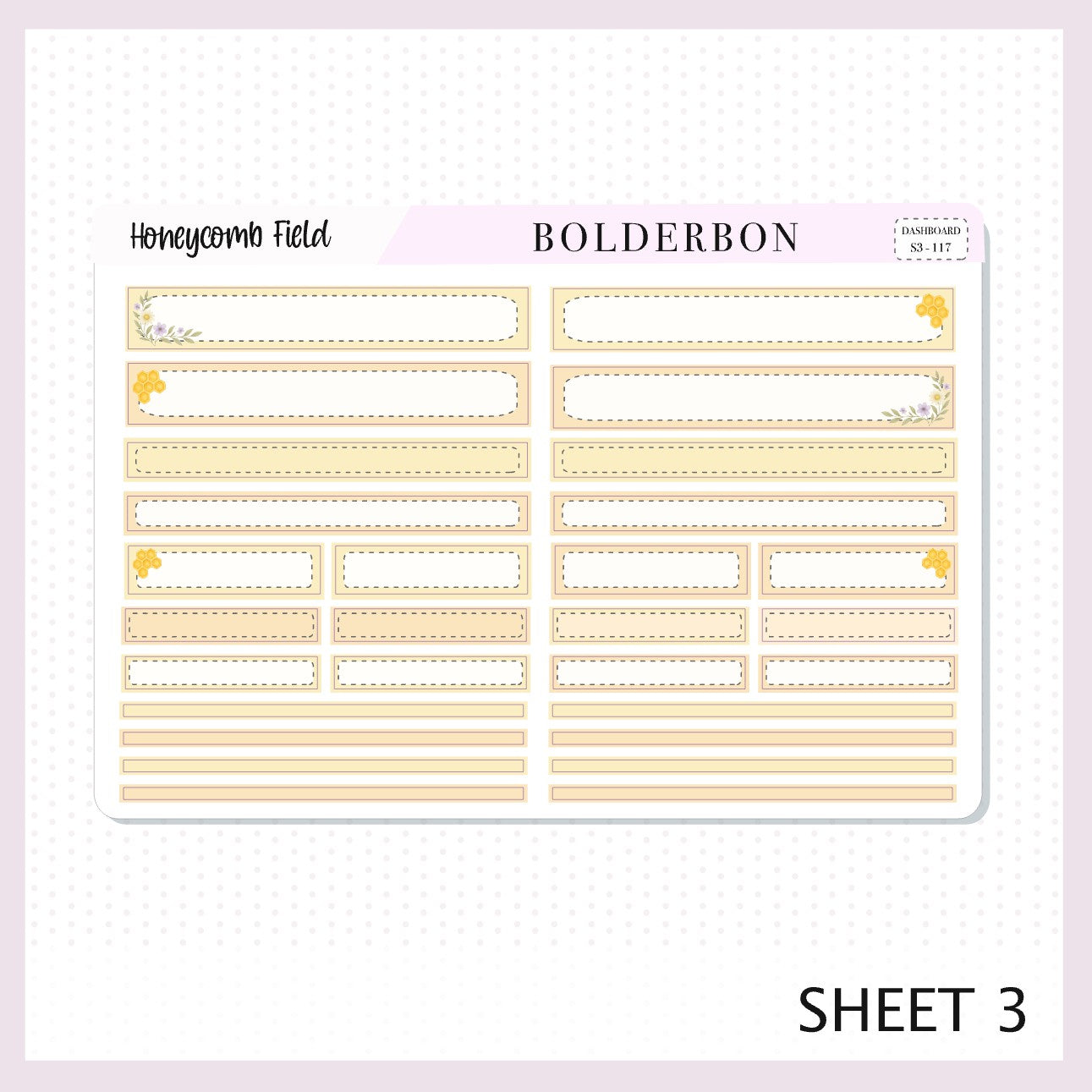 HONEYCOMB FIELD Erin Condren Dashboard Sticker kit || Bees, Florals & Cozy Farmhouse Vibe Planner Stickers