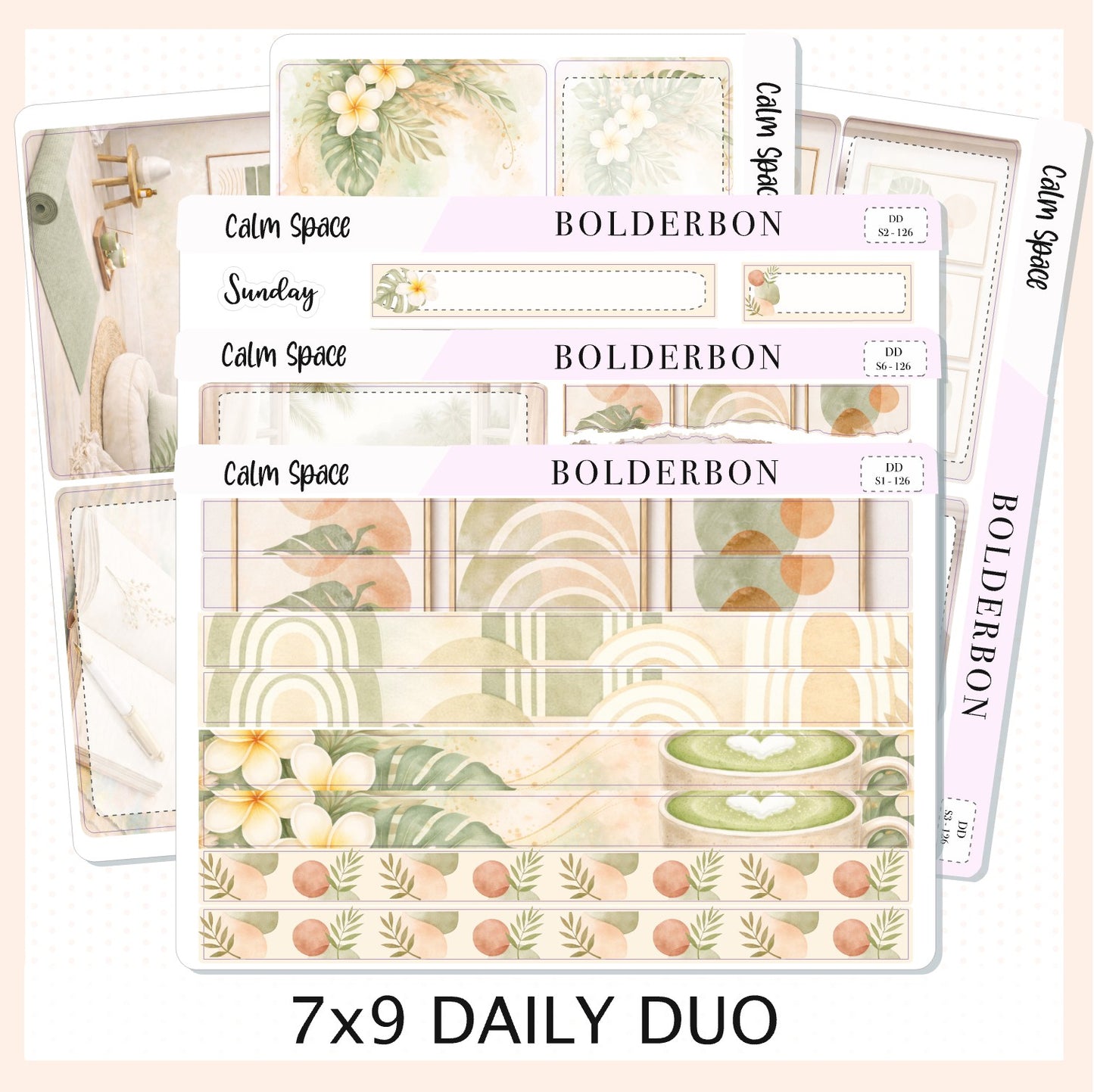 CALM SPACE 7x9 Daily Duo || Planner Sticker Kit for Erin Condren