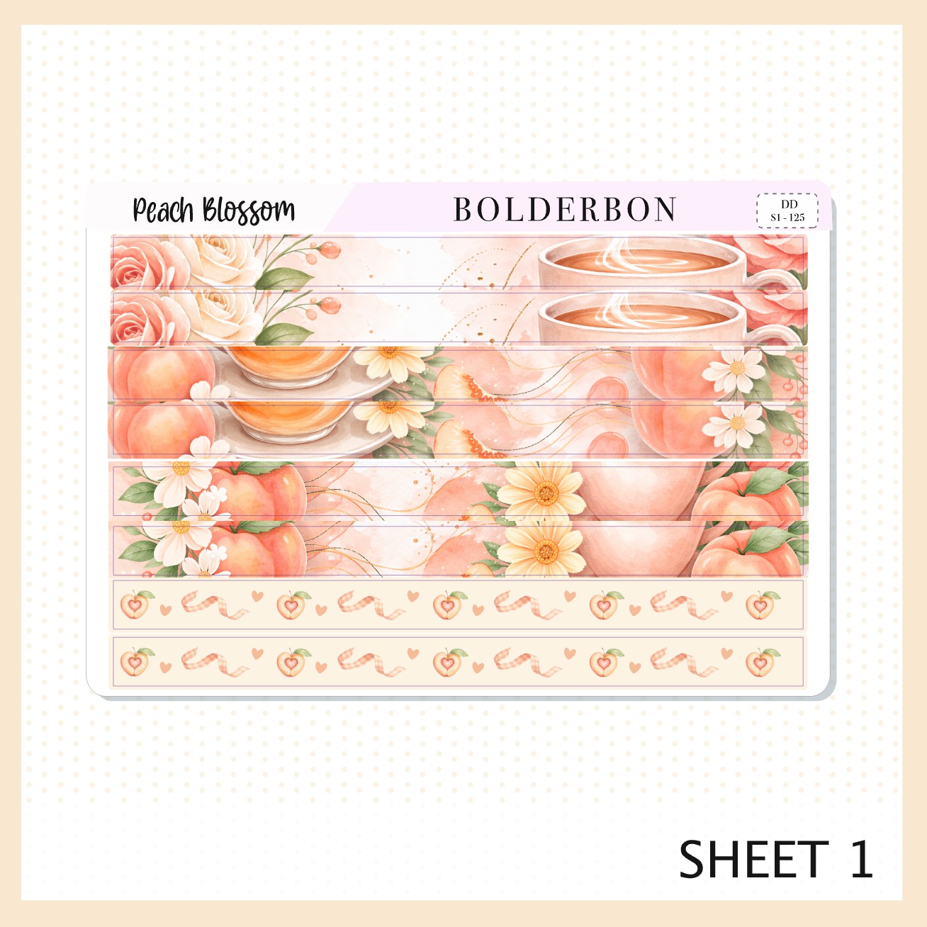 PEACH BLOSSOM 7x9 Daily Duo || Planner Sticker Kit for Erin Condren