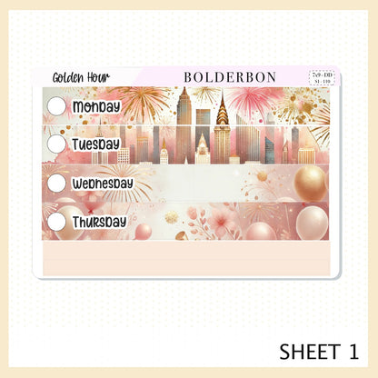 GOLDEN HOUR 7x9 Daily Duo || Planner Sticker Kit for Erin Condren