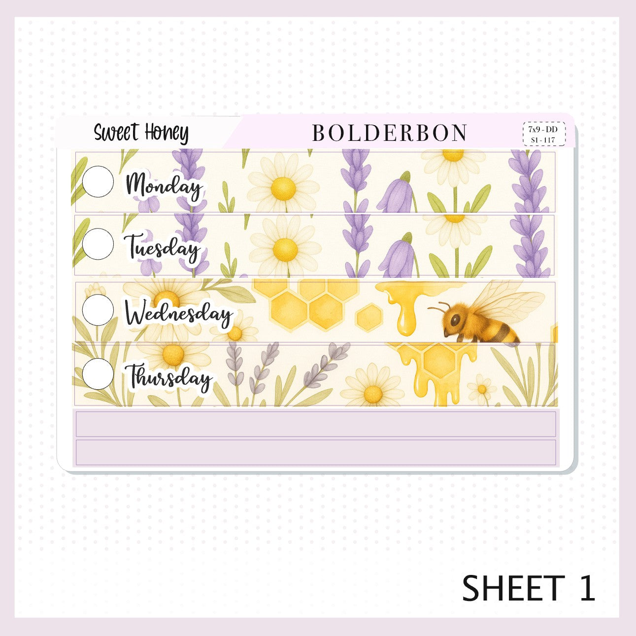SWEET HONEY 7x9 Daily Duo || Planner Sticker Kit for Erin Condren