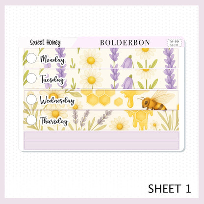 SWEET HONEY 7x9 Daily Duo || Planner Sticker Kit for Erin Condren