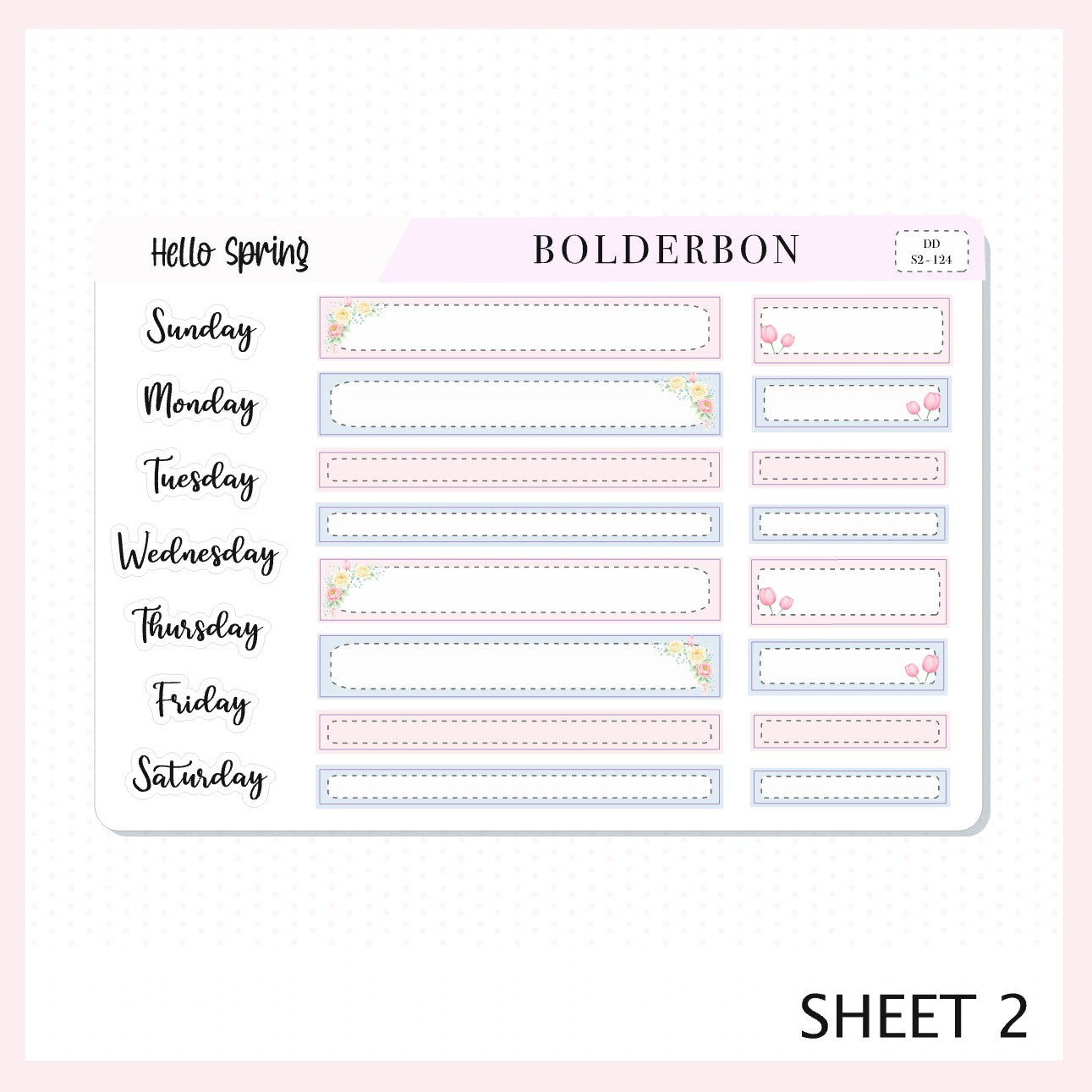 HELLO SPRING 7x9 Daily Duo || Planner Sticker Kit for Erin Condren