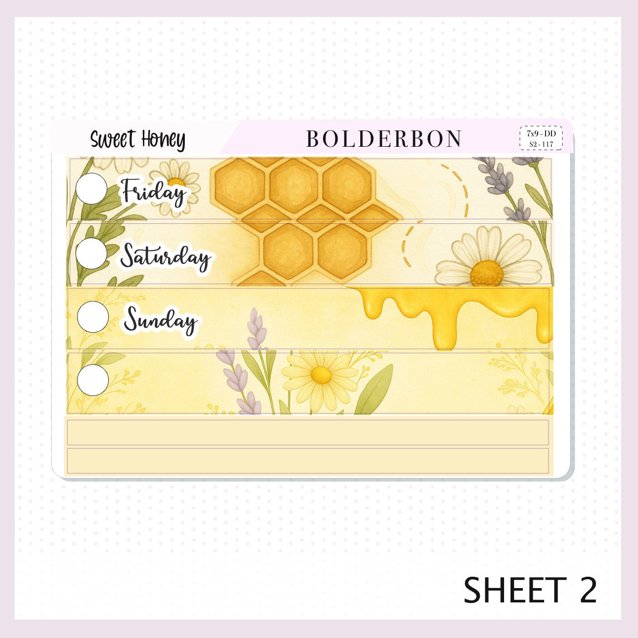 SWEET HONEY 7x9 Daily Duo || Planner Sticker Kit for Erin Condren