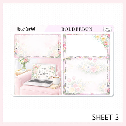 HELLO SPRING 7x9 Daily Duo || Planner Sticker Kit for Erin Condren