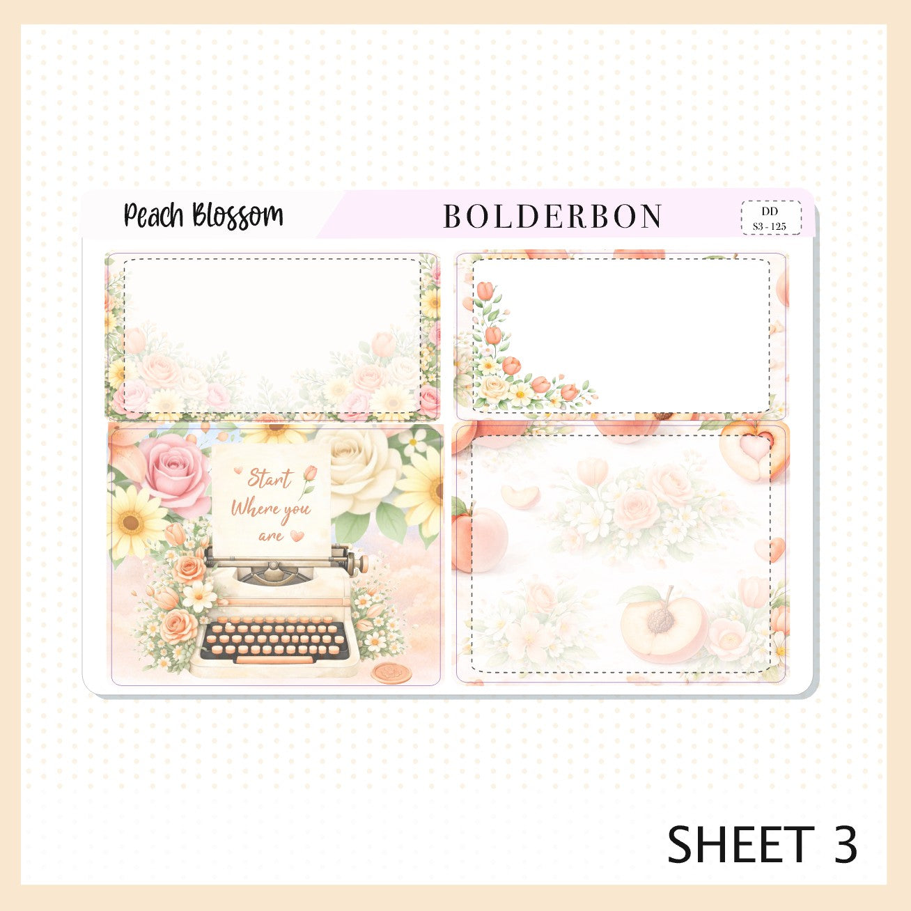 PEACH BLOSSOM 7x9 Daily Duo || Planner Sticker Kit for Erin Condren