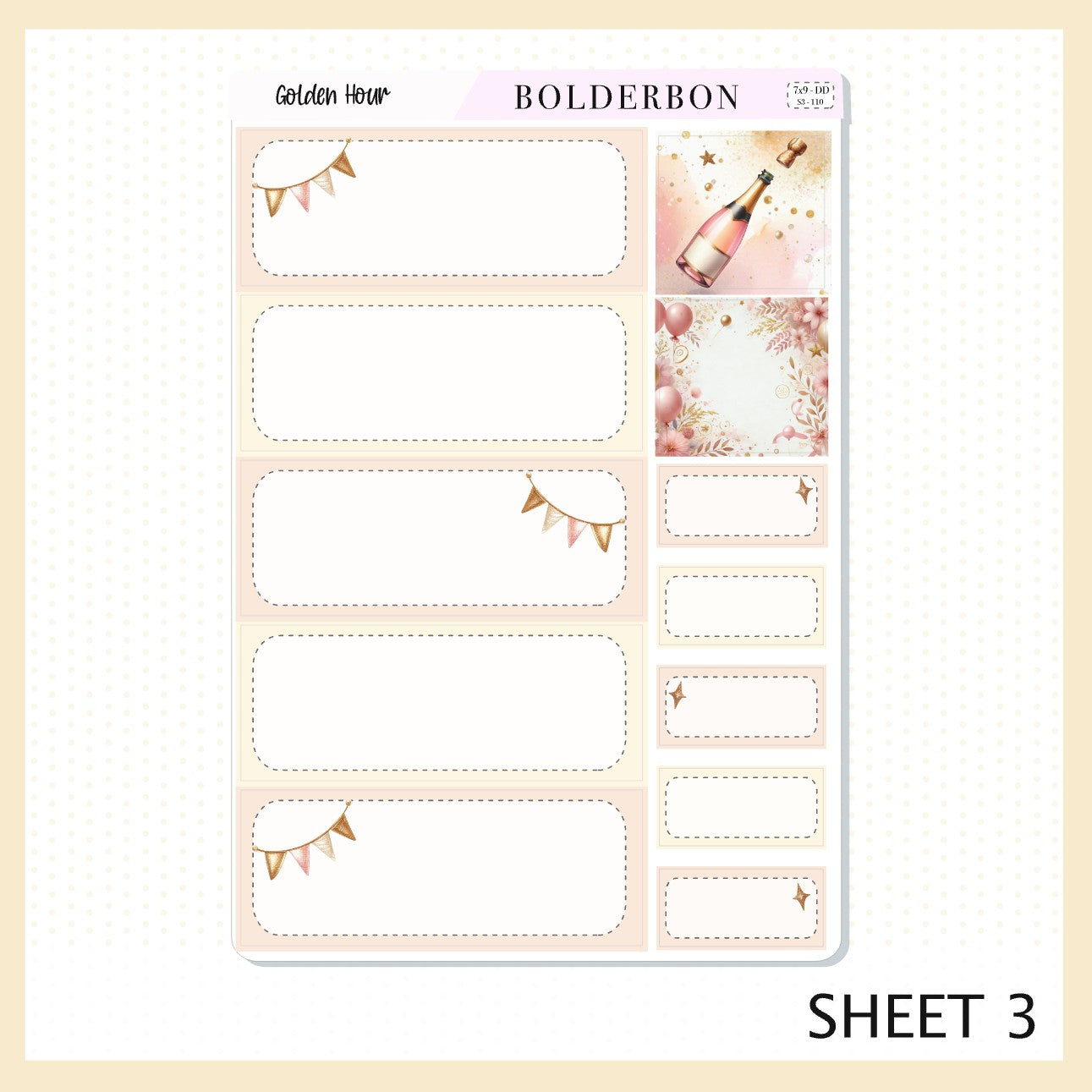 GOLDEN HOUR 7x9 Daily Duo || Planner Sticker Kit for Erin Condren