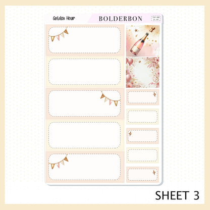 GOLDEN HOUR 7x9 Daily Duo || Planner Sticker Kit for Erin Condren